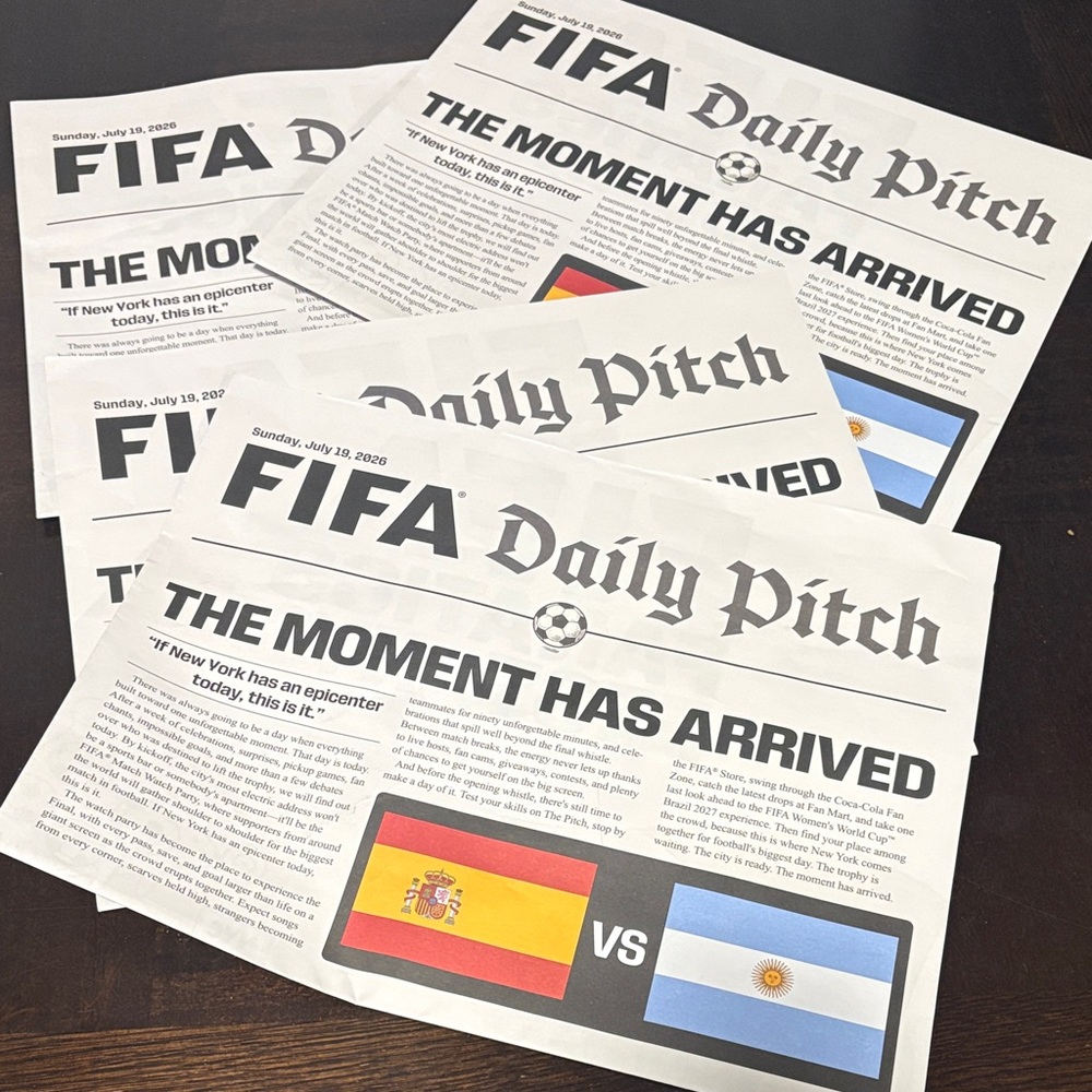 FIFA Daily Pitch Newspaper Sunday 07/19/26-Collectible World Cup Paper-Set of 4